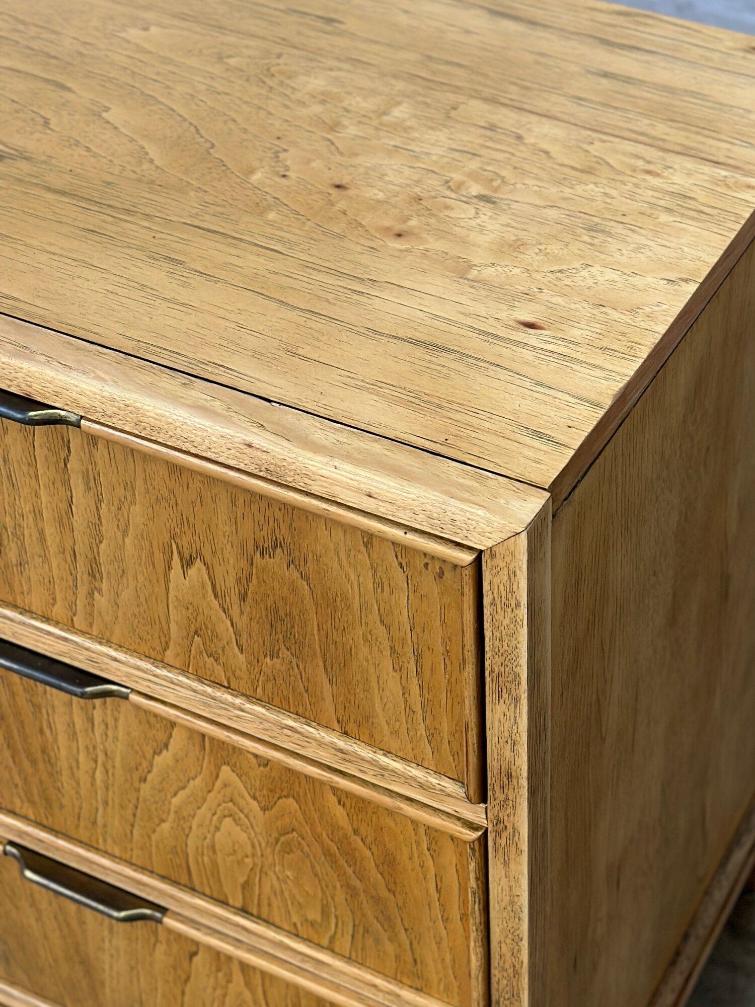 Oak & Burl wood Dresser by American of Martinsville 5