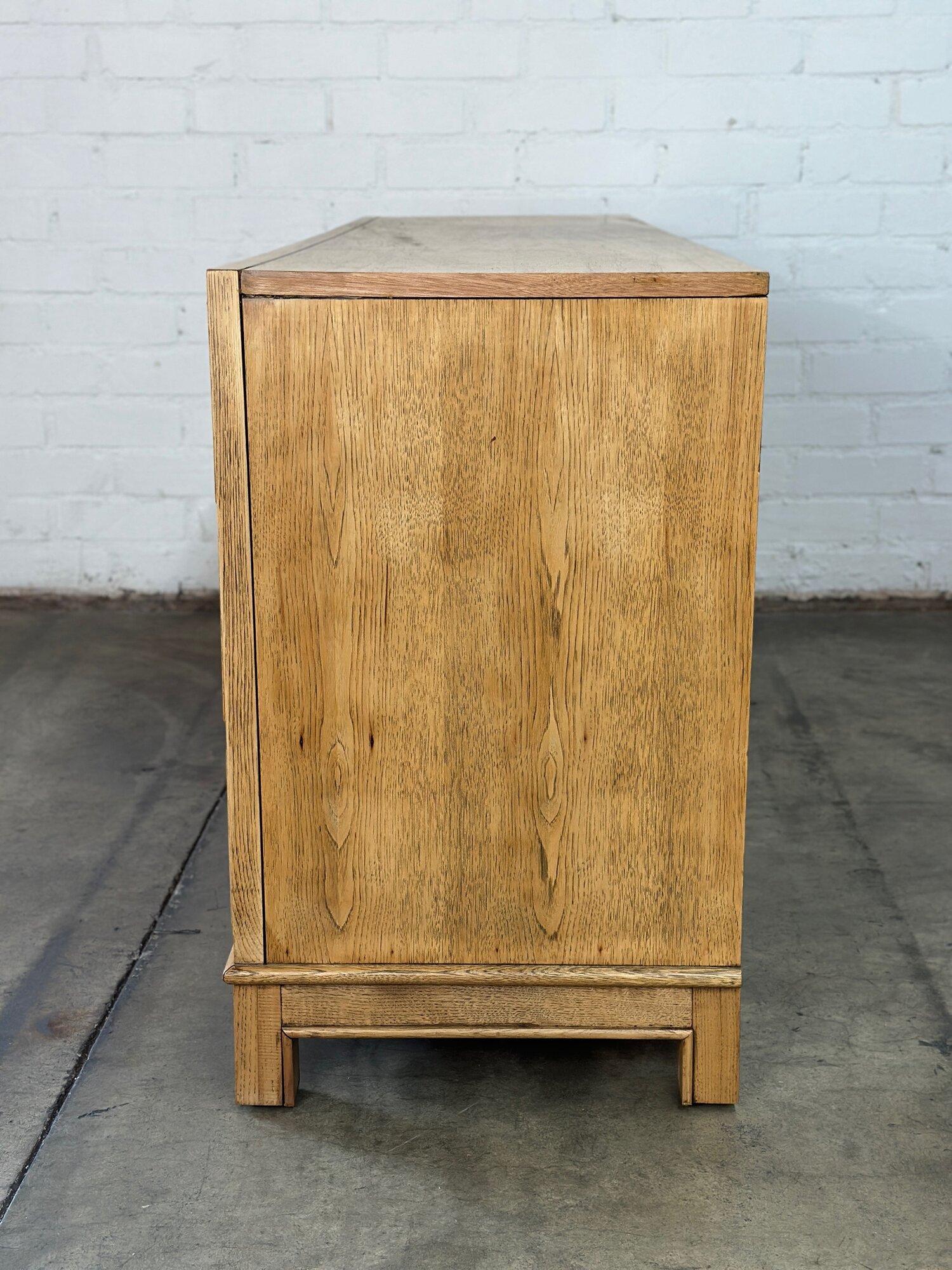 Oak & Burl wood Dresser by American of Martinsville 1