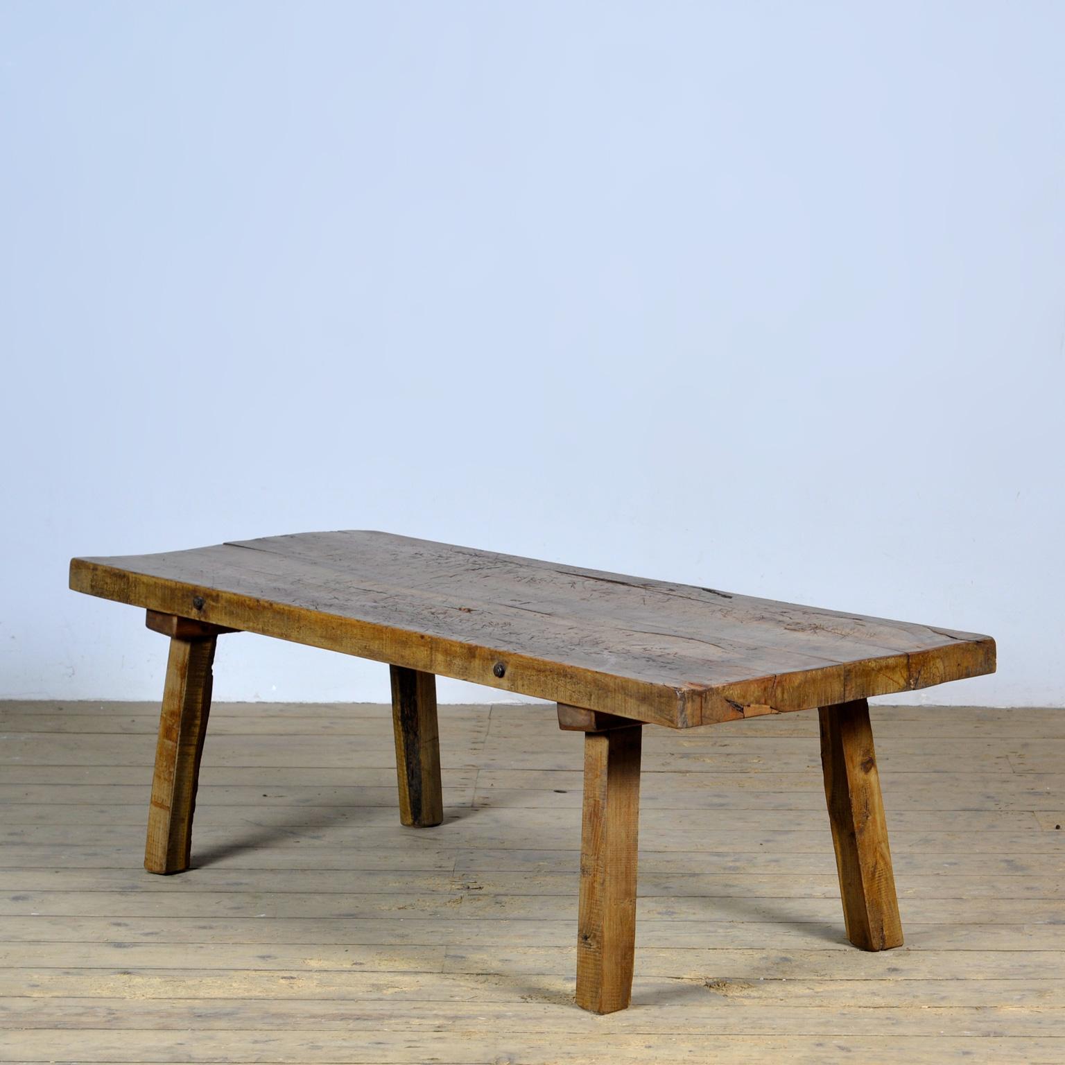 Industrial Oak Butcher’s Table/Farmtable, 1930’s For Sale