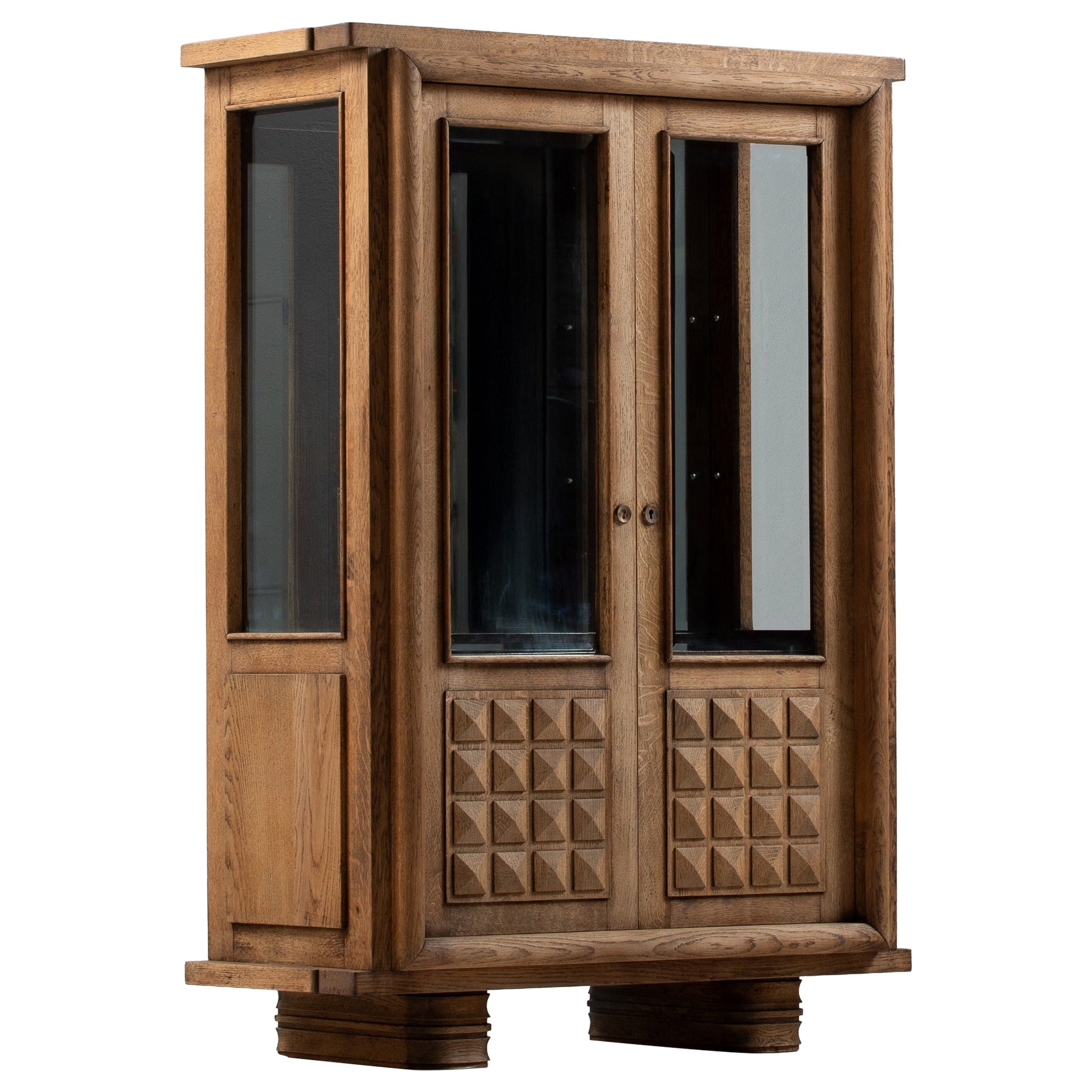 Oak Cabinet Attributed to Charles Dudouyt, France, 1940s