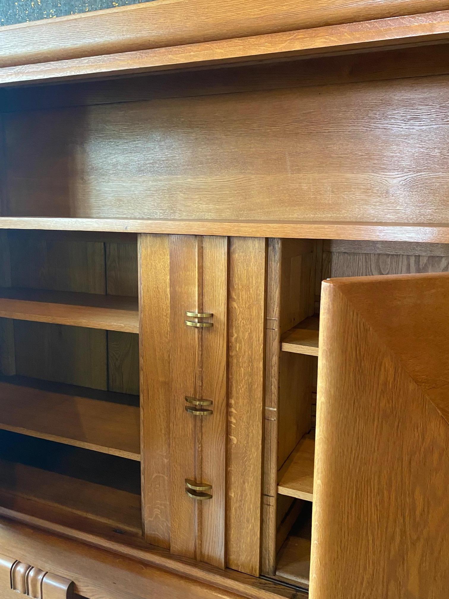 Oak Cabinet by Charles Dudouyt, France, 1940's For Sale 4