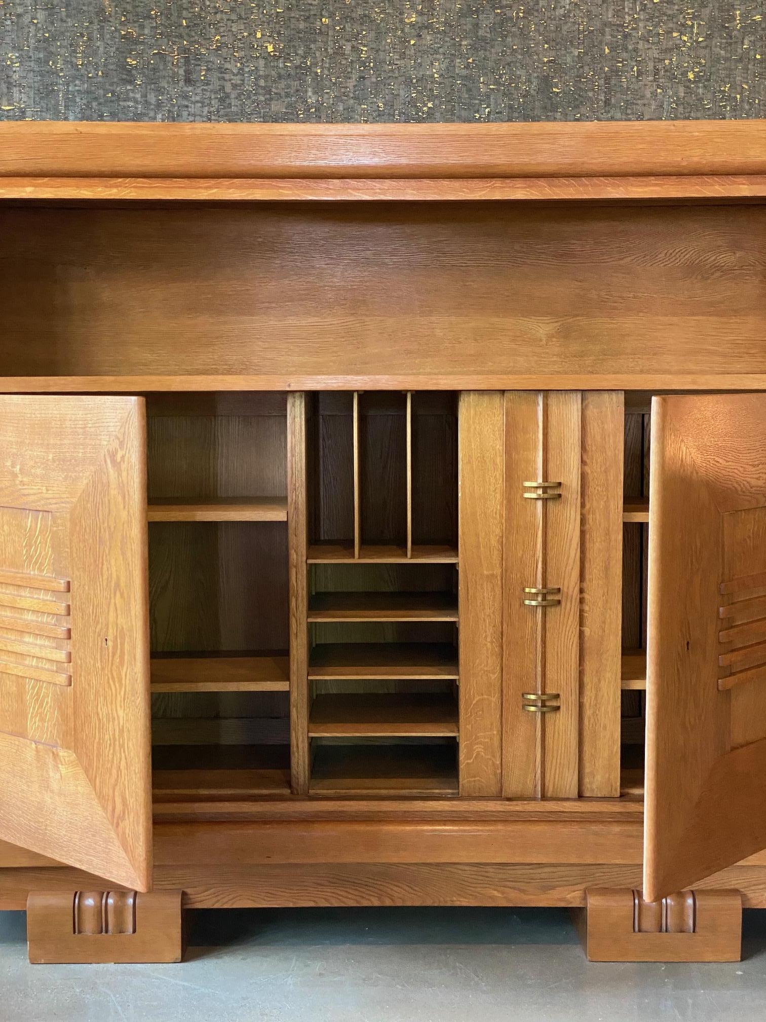 Oak Cabinet by Charles Dudouyt, France, 1940's For Sale 5