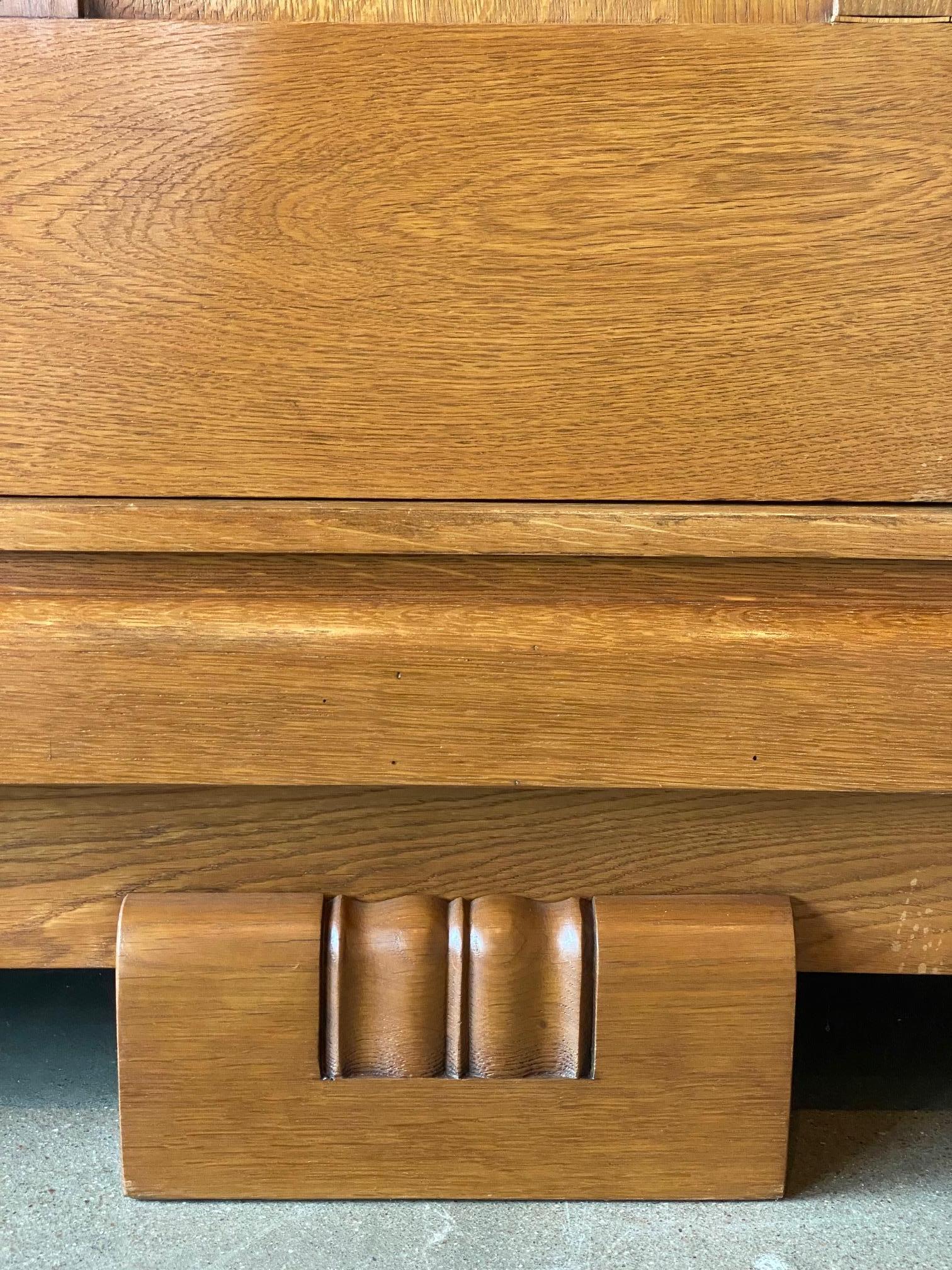 Oak Cabinet by Charles Dudouyt, France, 1940's In Good Condition For Sale In Austin, TX