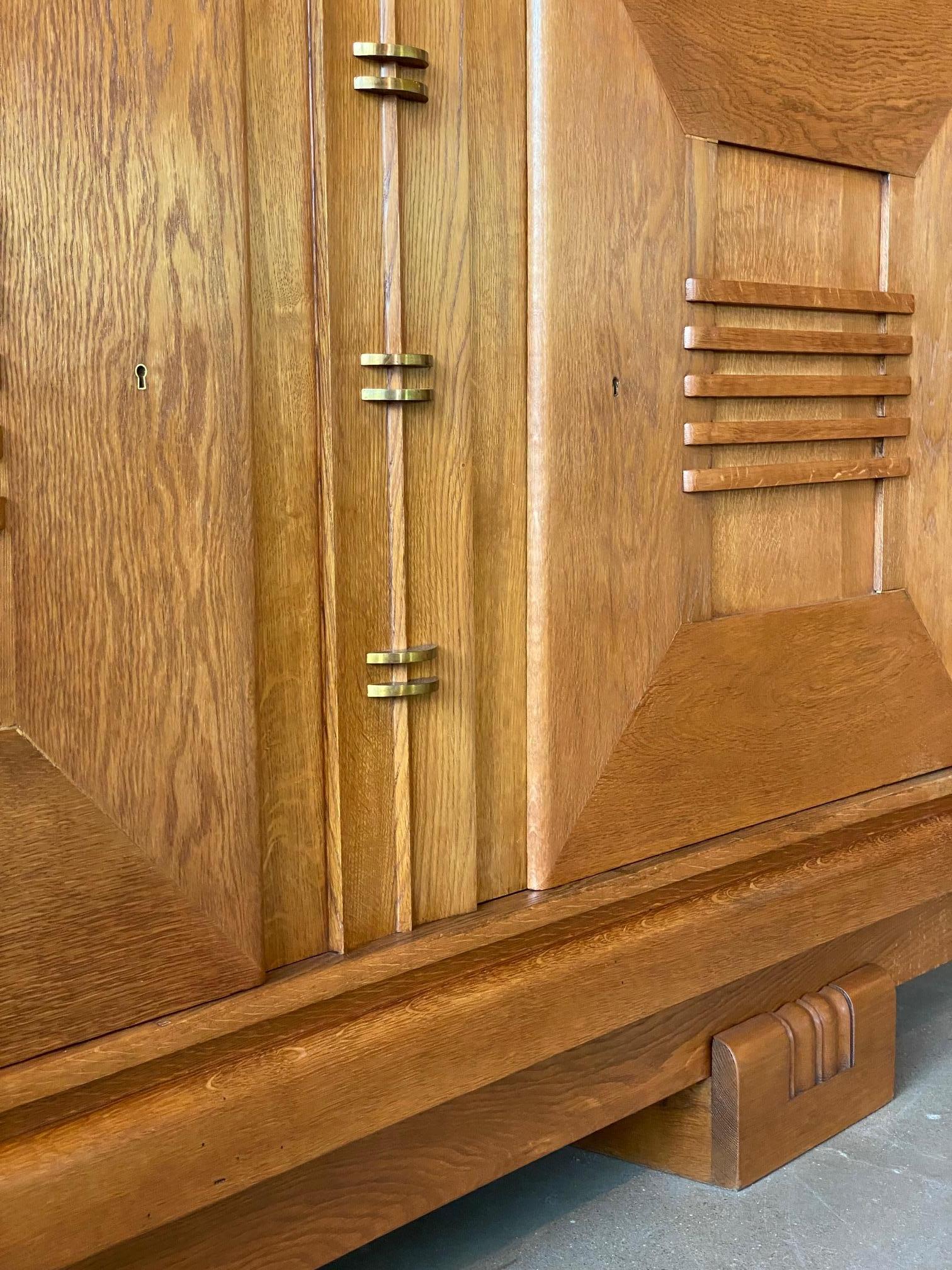 Oak Cabinet by Charles Dudouyt, France, 1940's For Sale 1