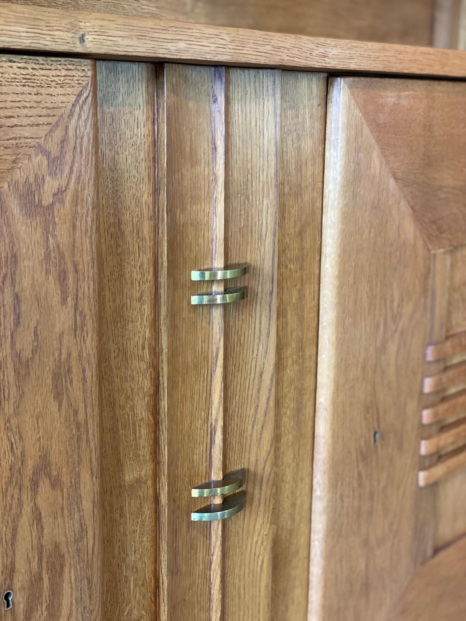 Oak Cabinet by Charles Dudouyt, France, 1940's For Sale 2