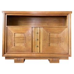 Retro Oak Cabinet by Charles Dudouyt, France, 1940's