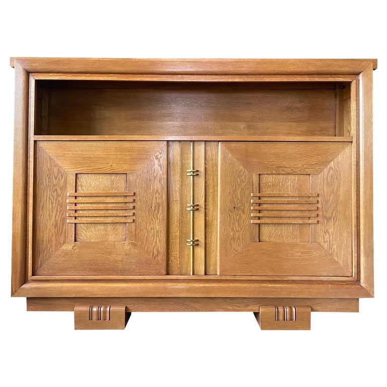 Charles Dudouyt Oak Cabinet, 1940s