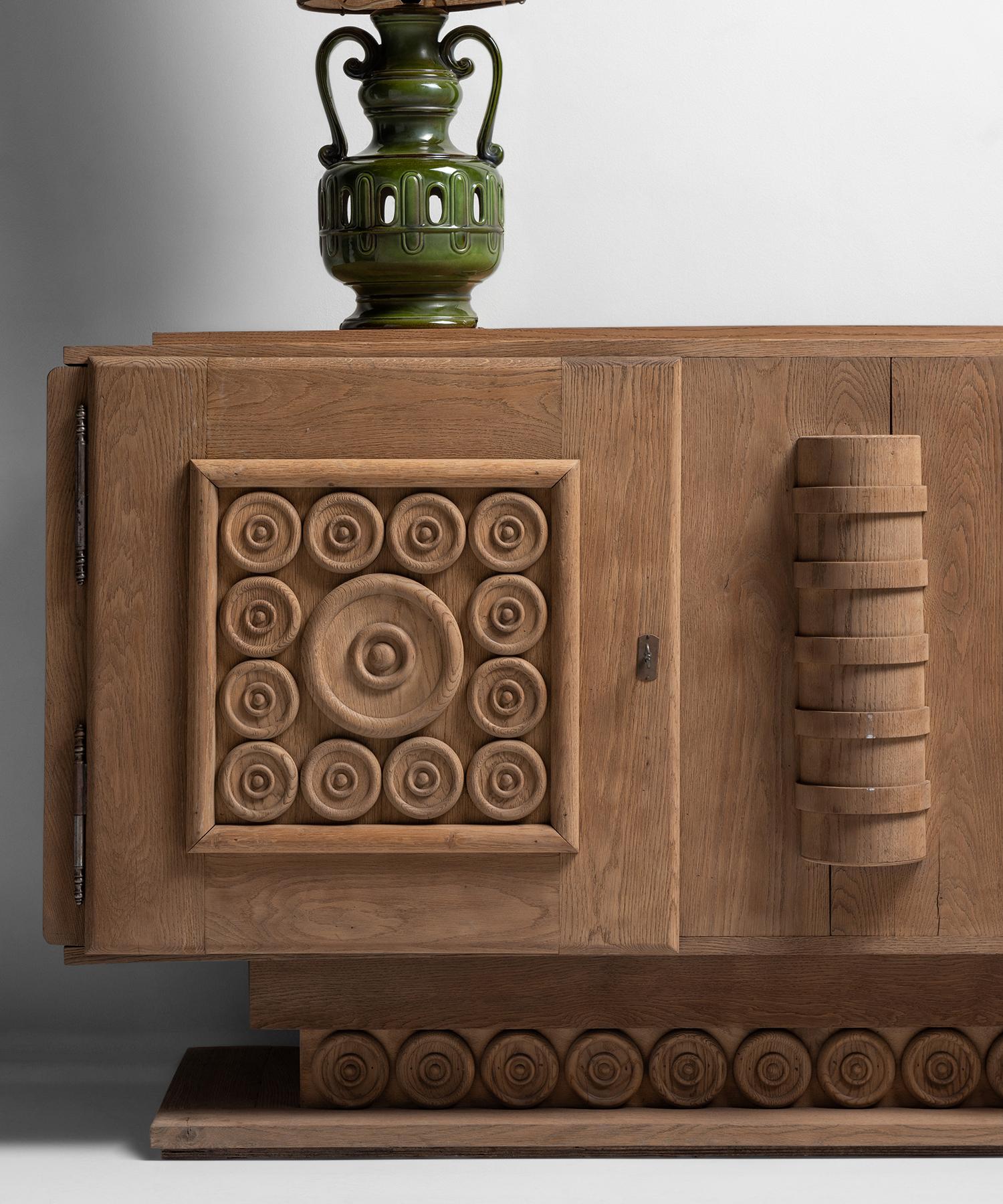 Oak Cabinet by Charles Dudouyt, France, circa 1940 5