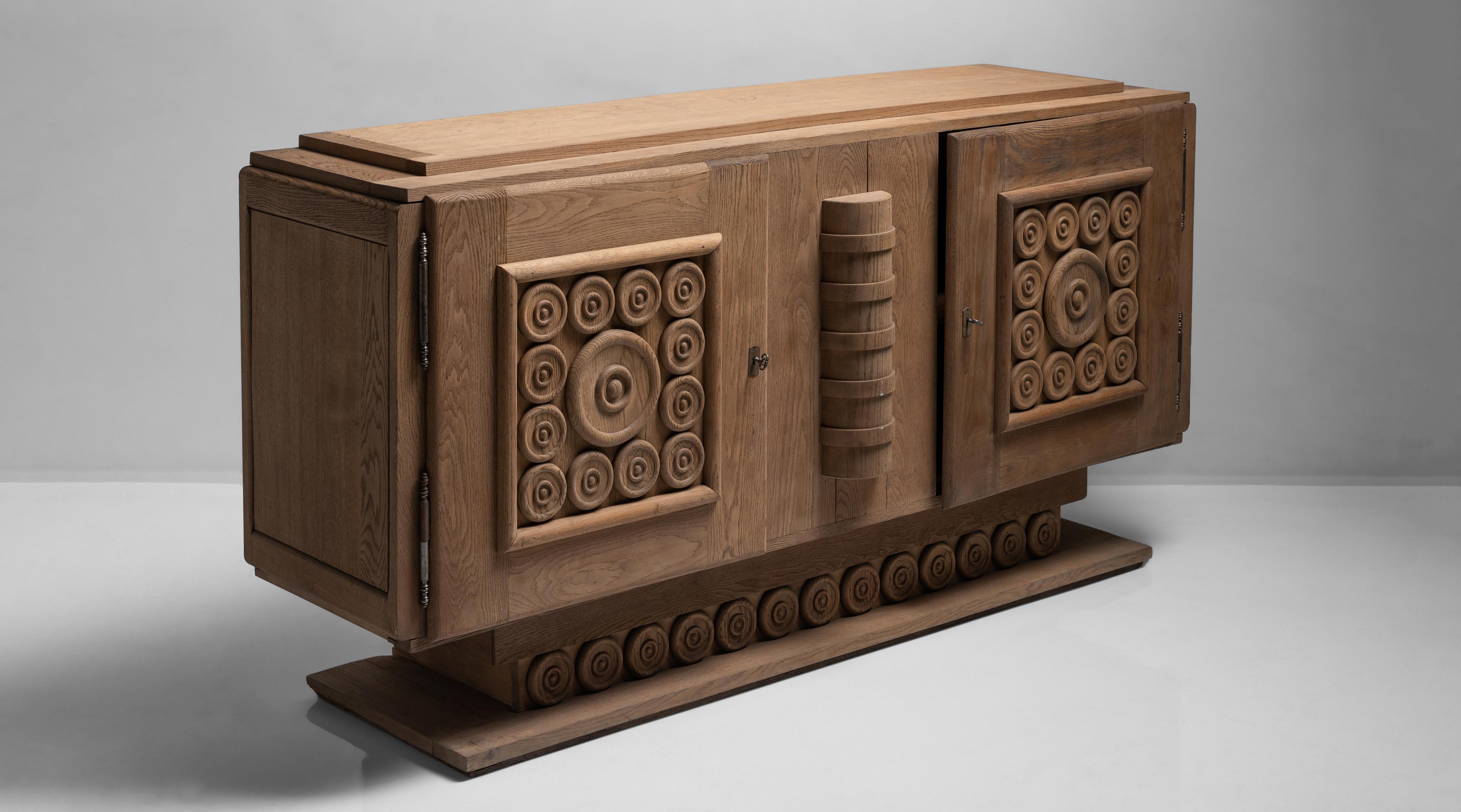 Modern Oak Cabinet by Charles Dudouyt, France, circa 1940