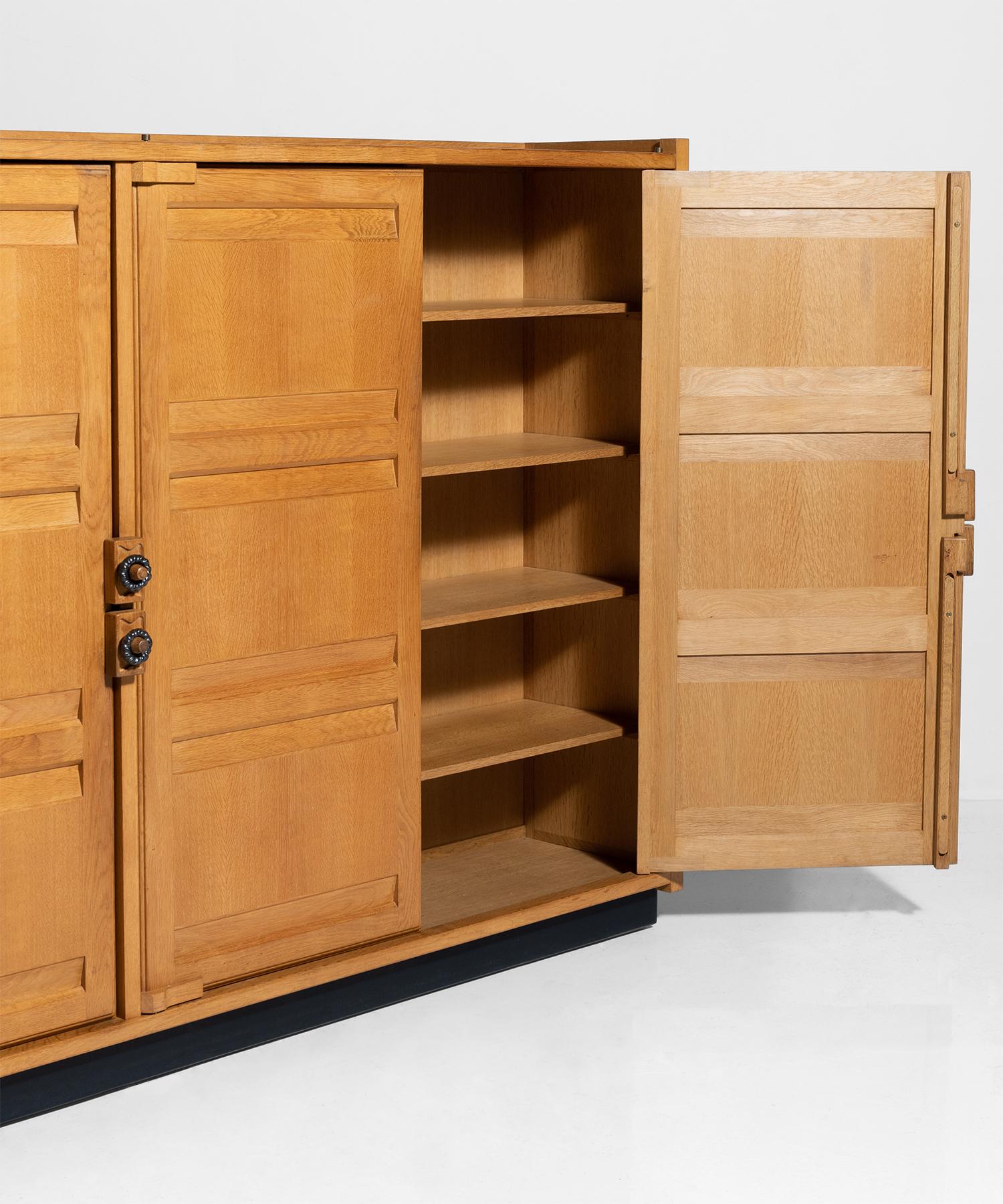20th Century Oak Cabinet by Guillerme et Chambron