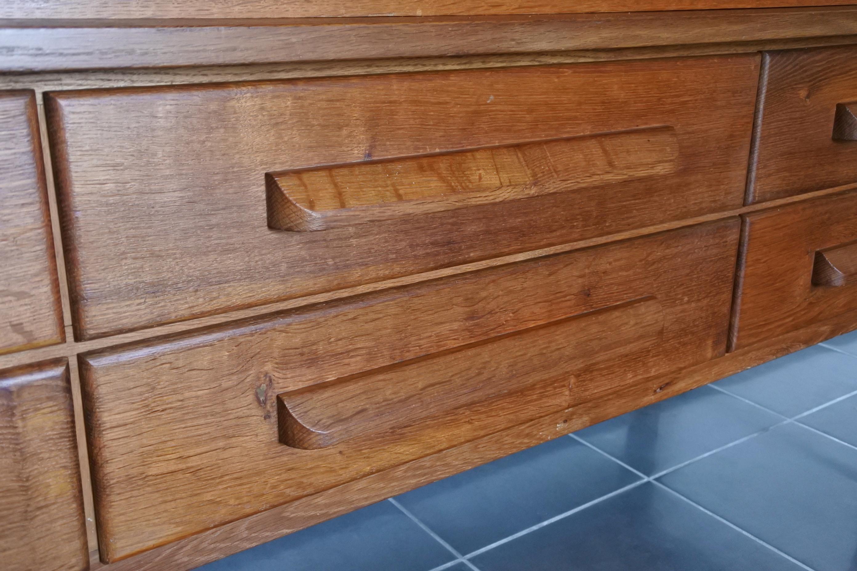 Mid-Century Modern Oak Cabinet by René Gabriel, France, Late 1940s For Sale