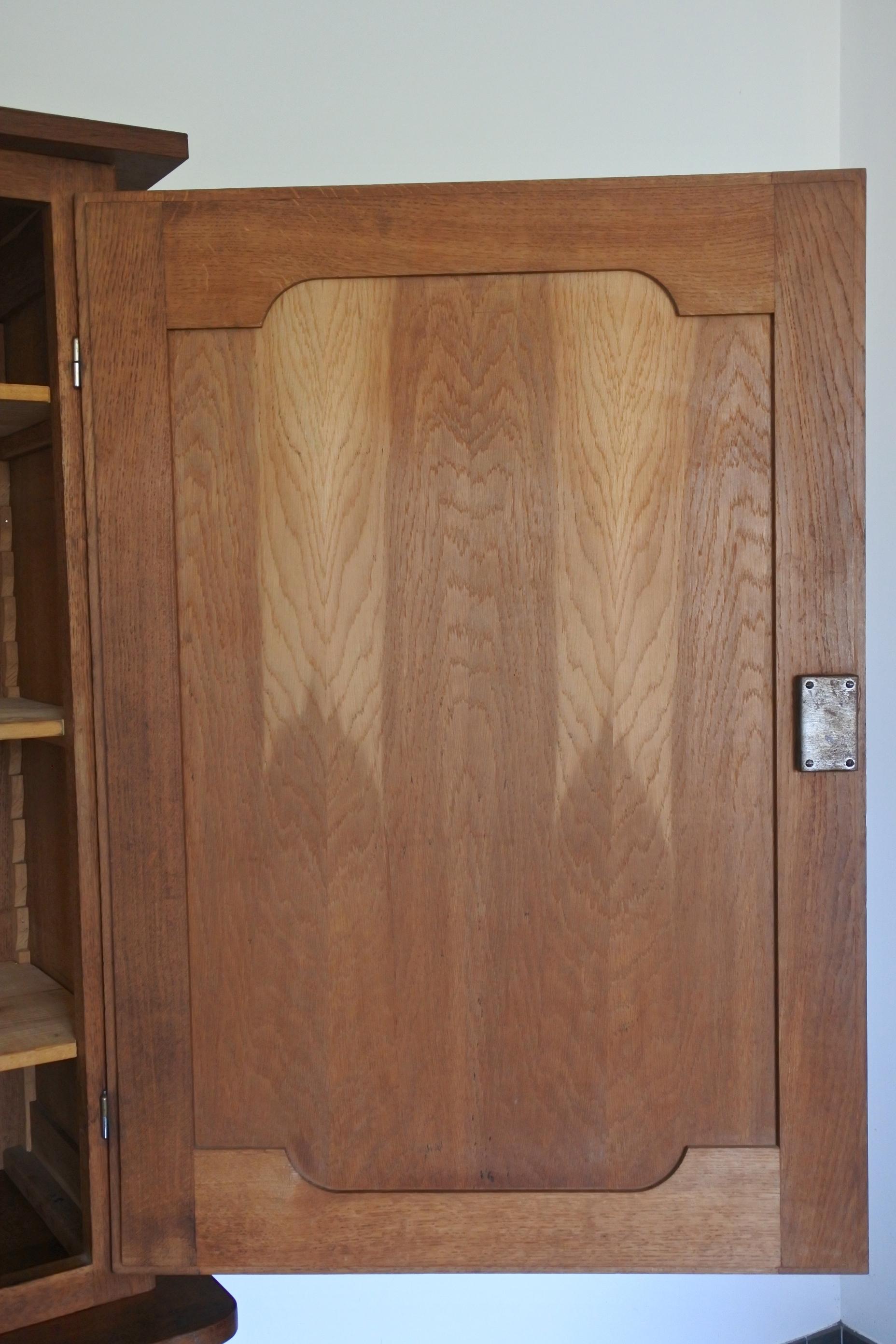 Mid-20th Century Oak Cabinet by René Gabriel, France, Late 1940s For Sale