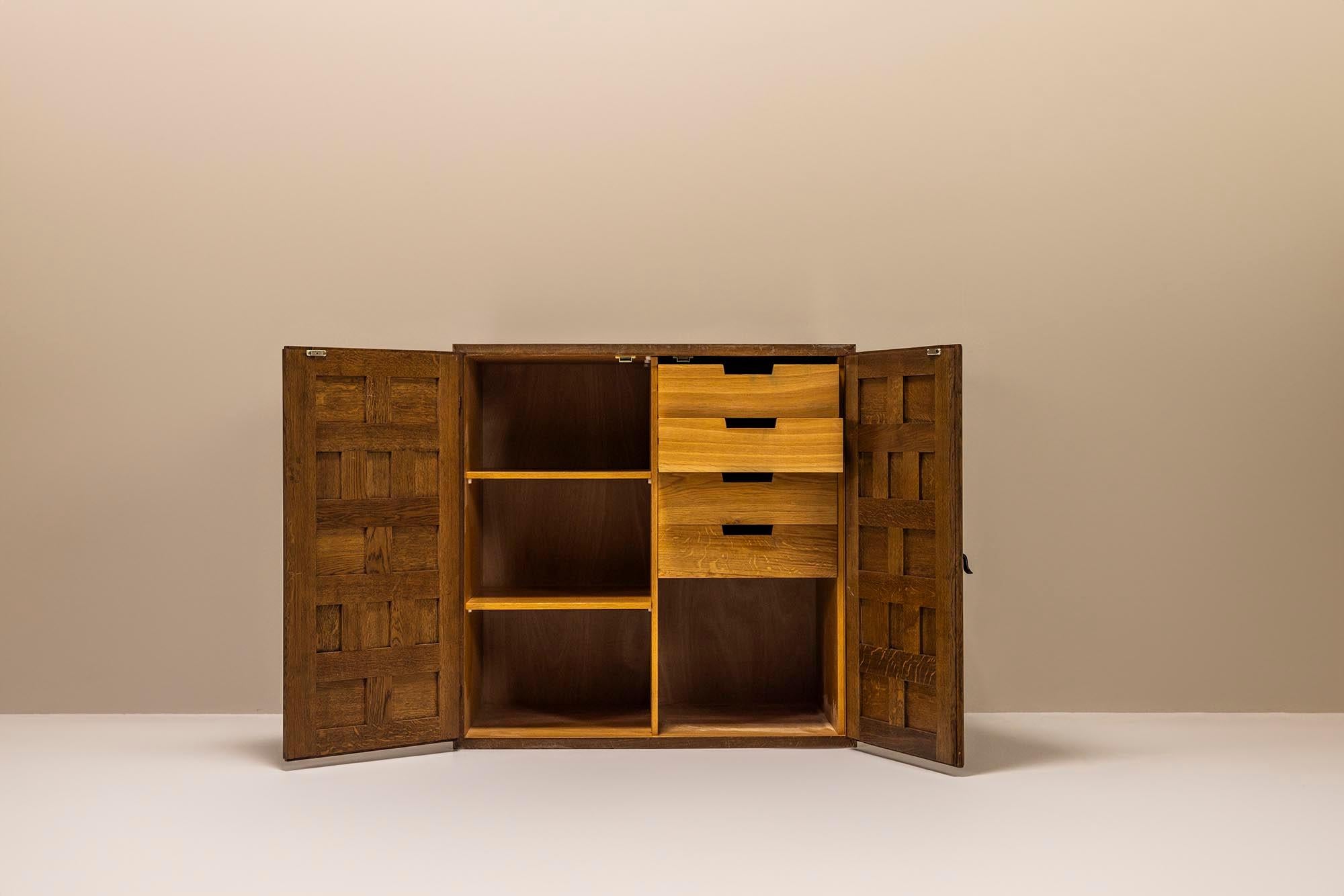 Oak Cabinet in Spanish Brutalist Style, 1970s 2