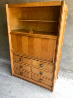 Oak Cabinet / Secretary by Guillerme et Chambron, France, 1960's