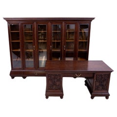 Used Oak cabinet set, Germany, early 20th century. After renovation.