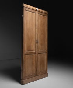 Oak Closing Cabinet Triptych Mirror, France circa 1890