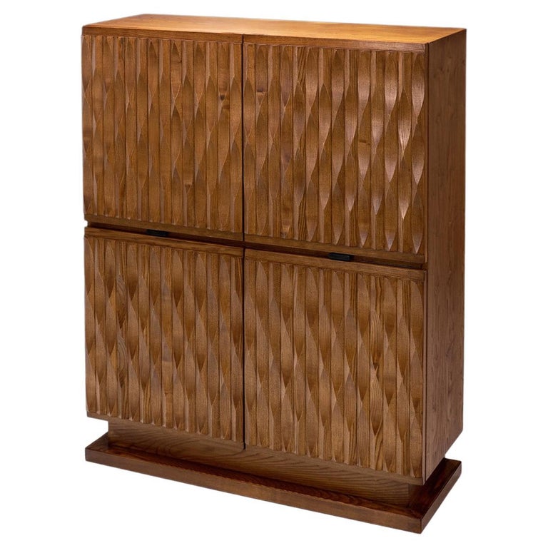 De Coene Frères Oak Cabinet with Carved Front, late 20th century, offered by H. Gallery