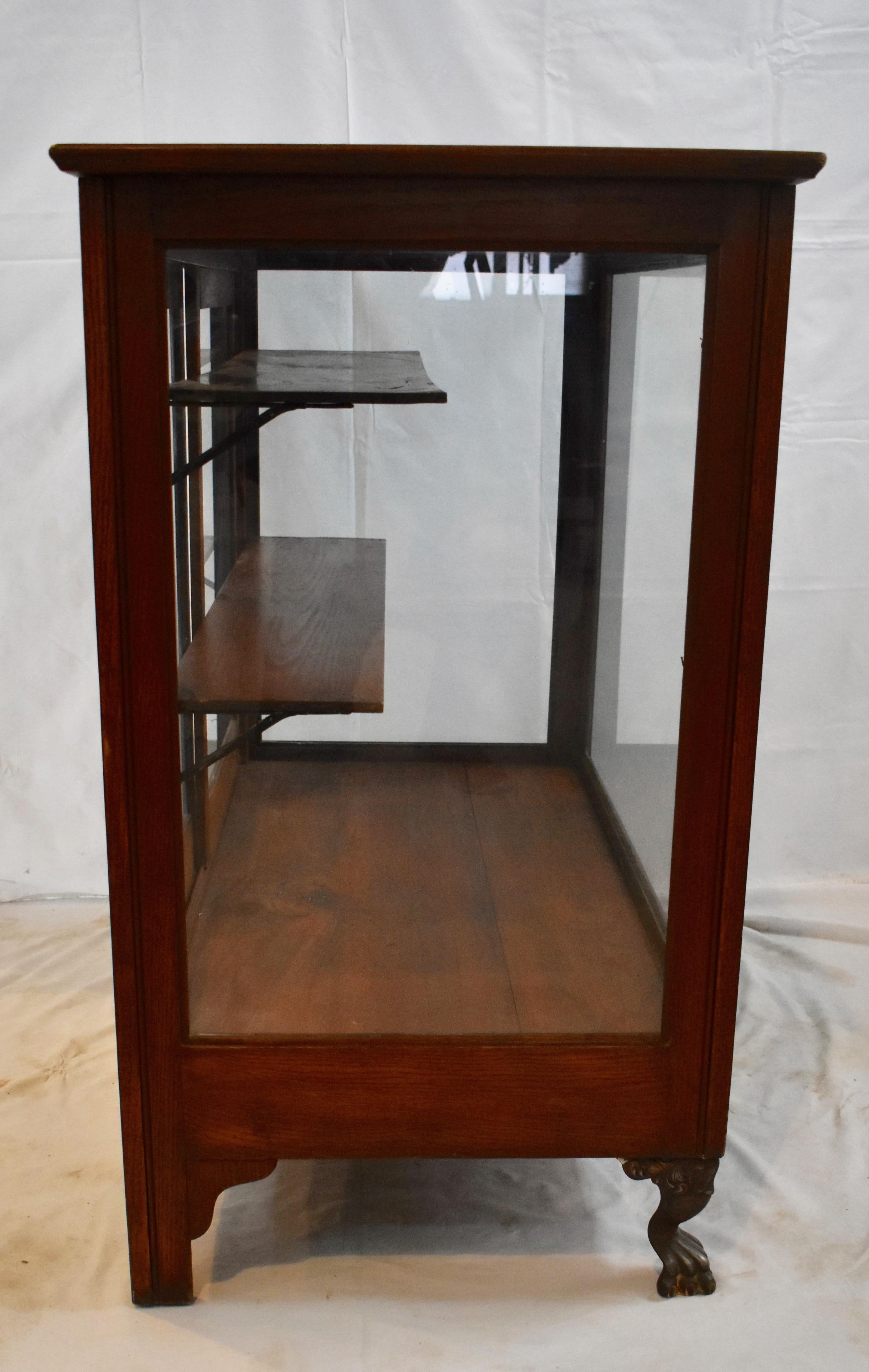 Oak Candy Store Display Case In Good Condition In Baltimore, MD