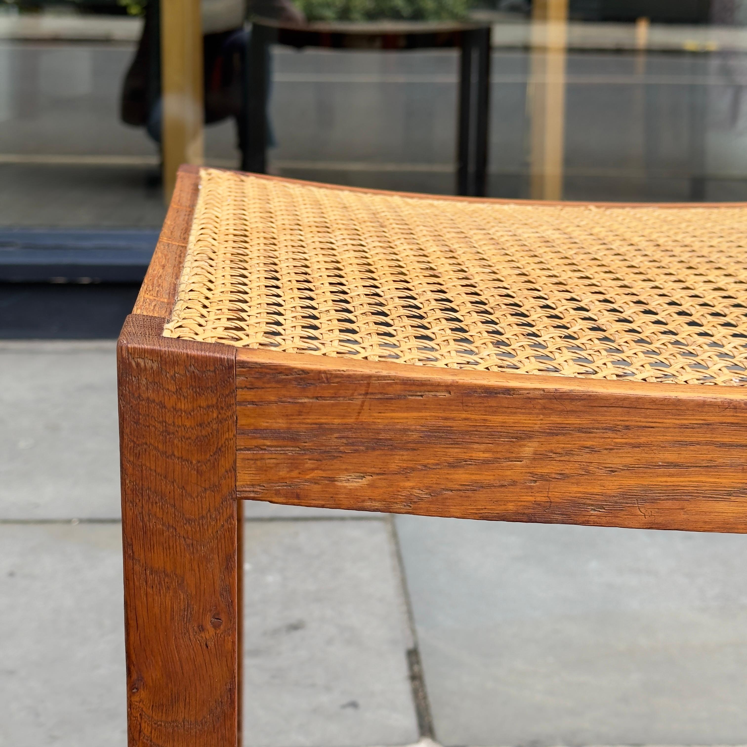 Oak & Cane Piano Stool 1