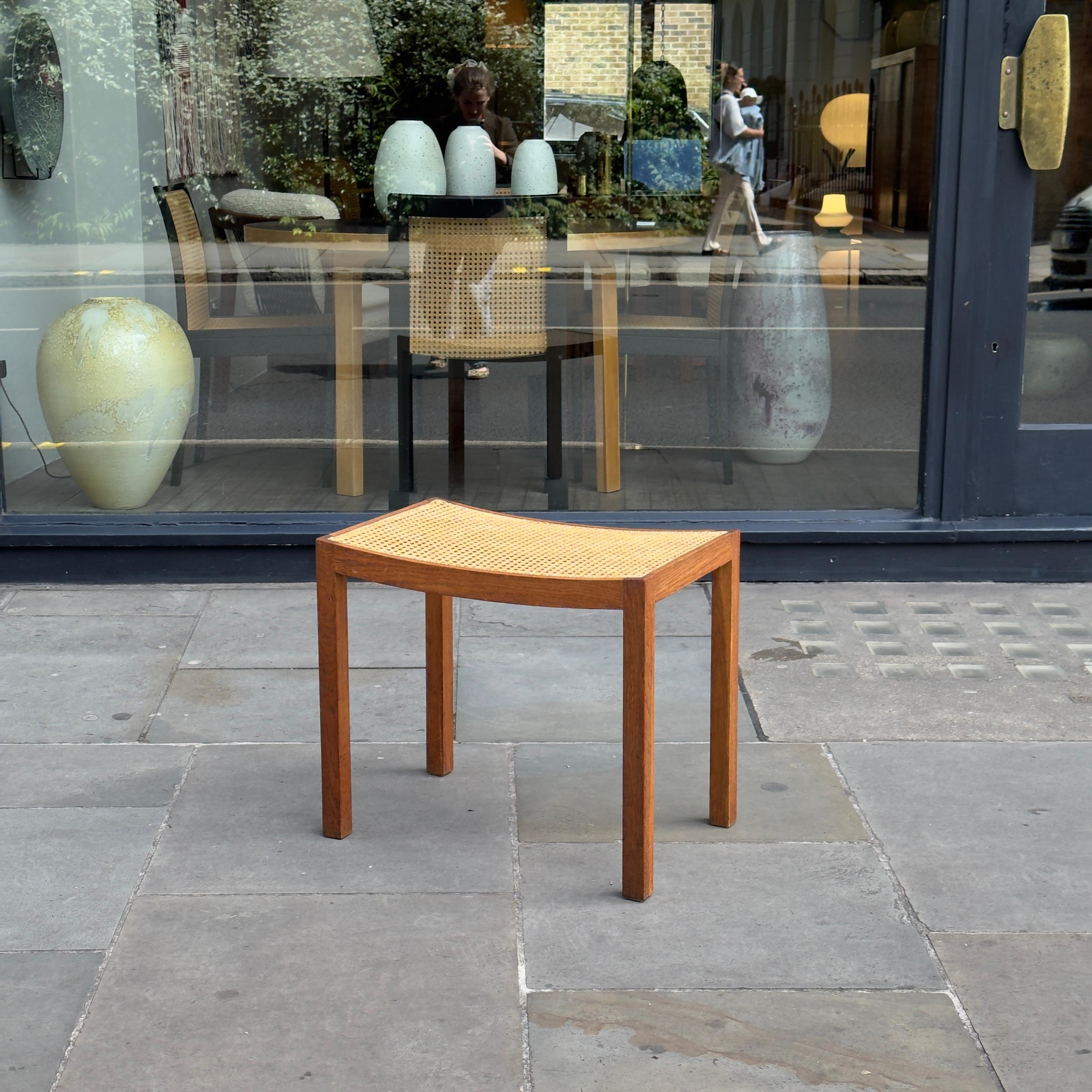 Oak & Cane Piano Stool 2