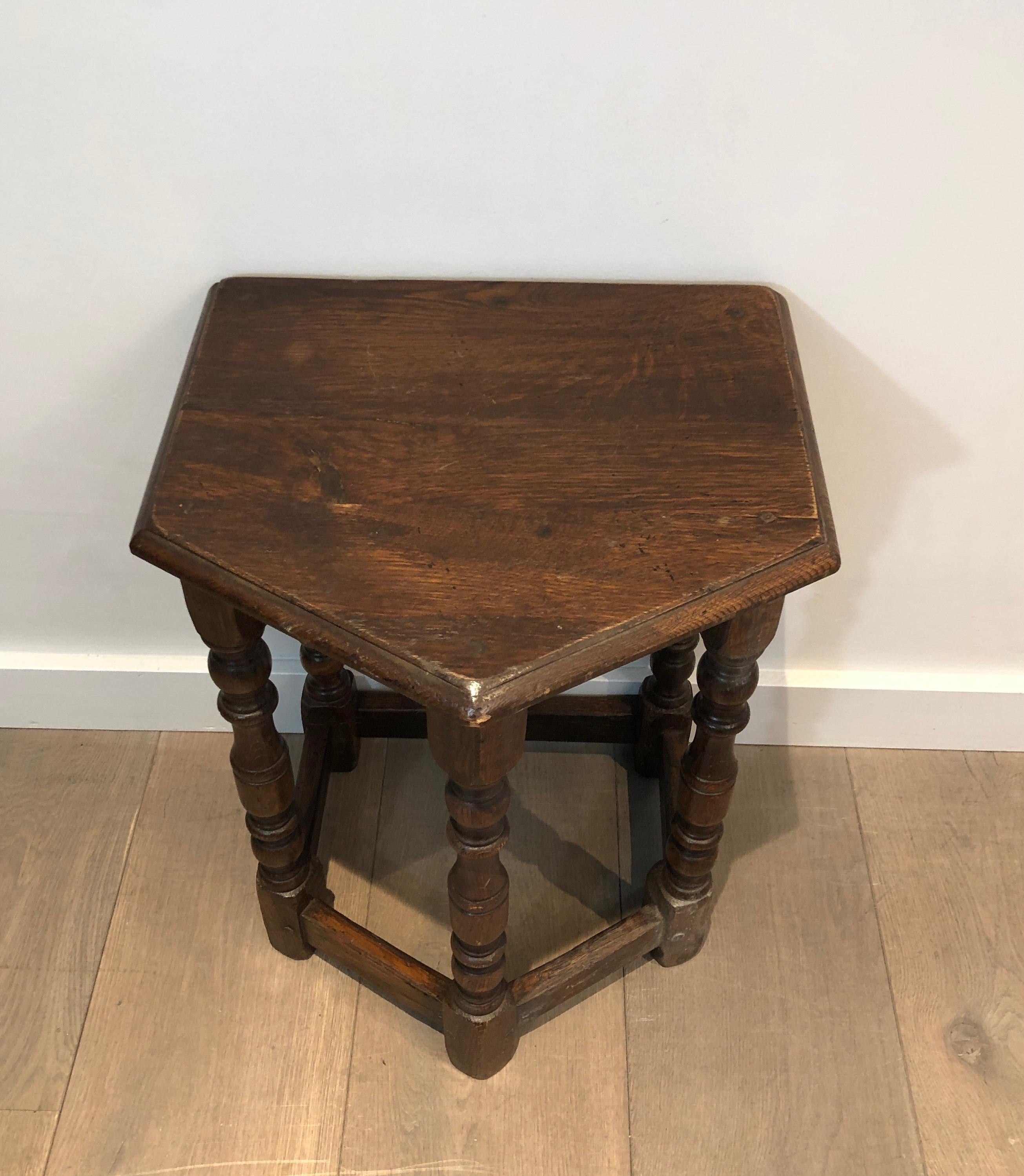 Rustic Oak Cantor's Stool, French Work, 17th Century