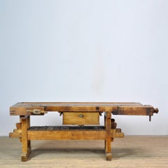 Oak carpenters workbench, circa 1920