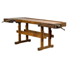 Oak carpenters workbench, circa 1920