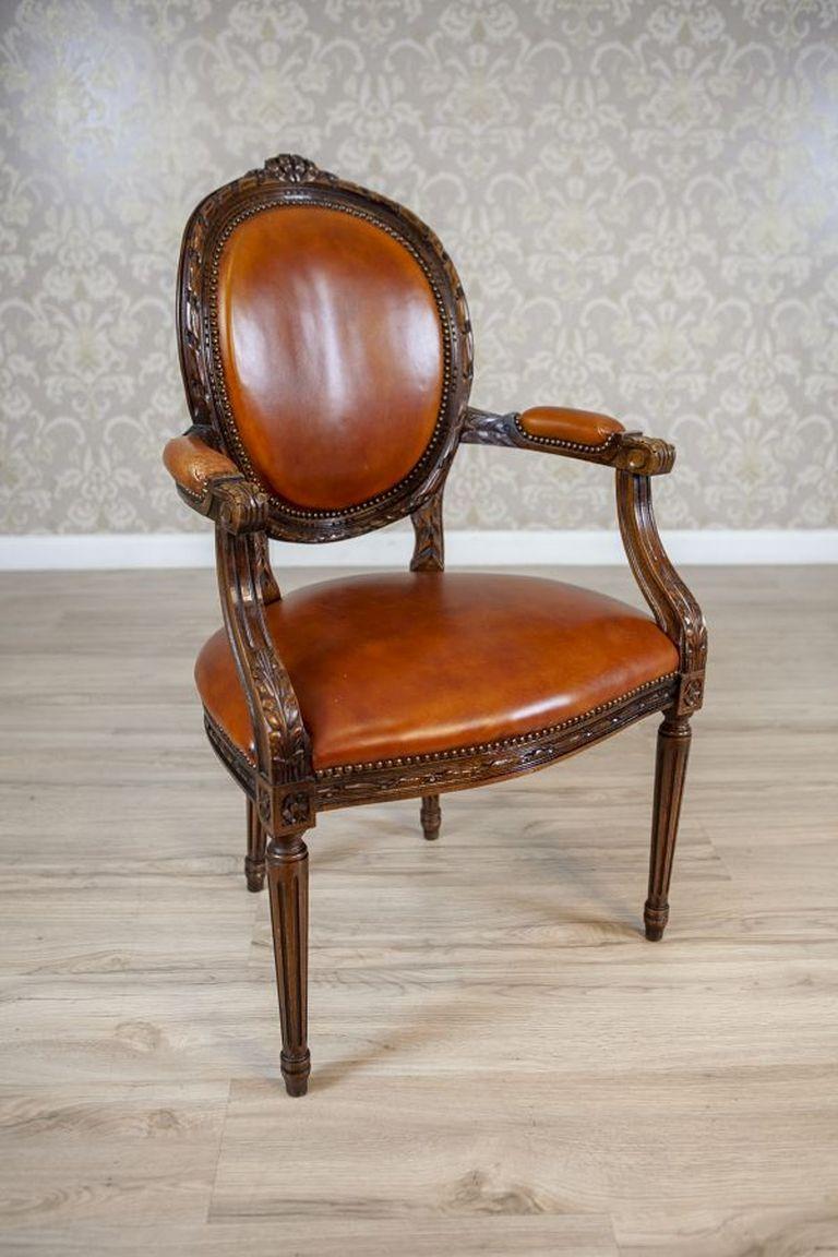 European Oak Carved Armchair From the First Half of the 20th Century For Sale