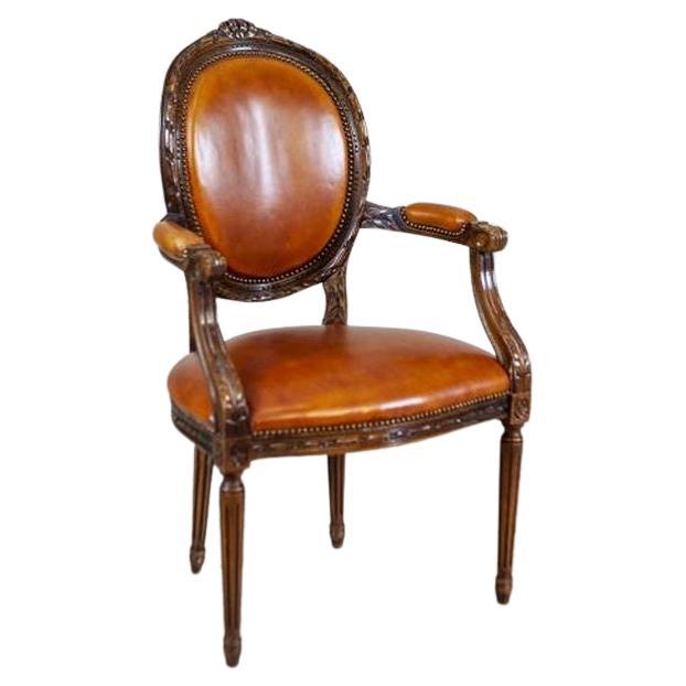 Oak Carved Armchair From the First Half of the 20th Century For Sale