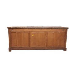 French Provincial Carved Credenza with Pink Serpentine Marble Top France 1700s