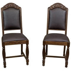 Oak, Carved Chairs from the Interwar Period Oak, Carved Chairs from the Interwar Period