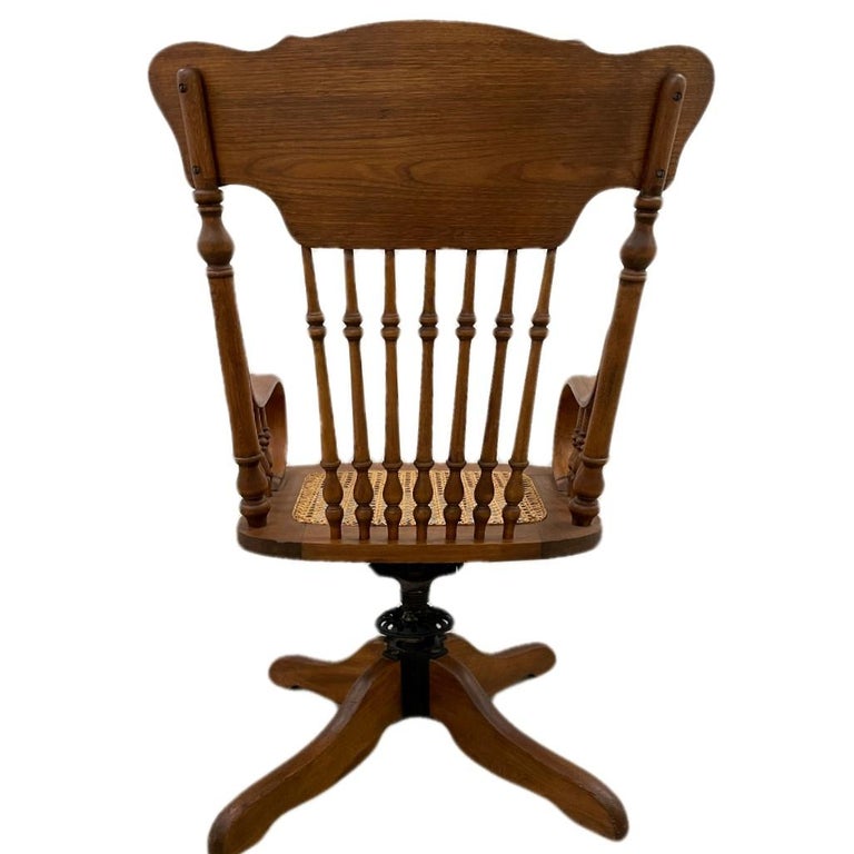 Oak Carved Desk Chair For Sale at 1stDibs