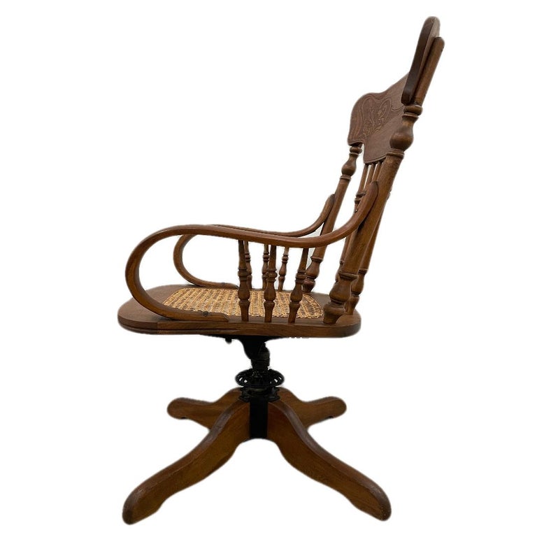 Oak Carved Desk Chair For Sale at 1stDibs