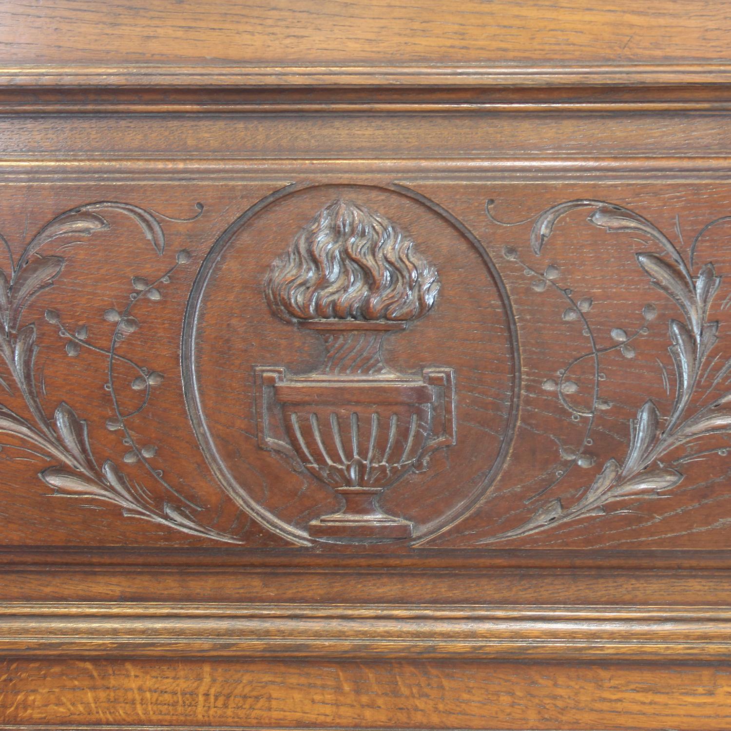 19th Century Oak Carved Henry II Antique Bed, WK202 For Sale