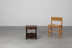 Oak carved square Side Table, Belgium 18th Century