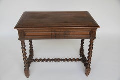 Oak Carved Twist Leg Table