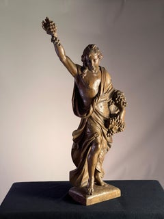 Oak carving of Bacchus, god of wine Circa 1700