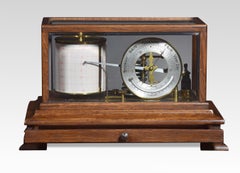 Oak cased barograph and barometer