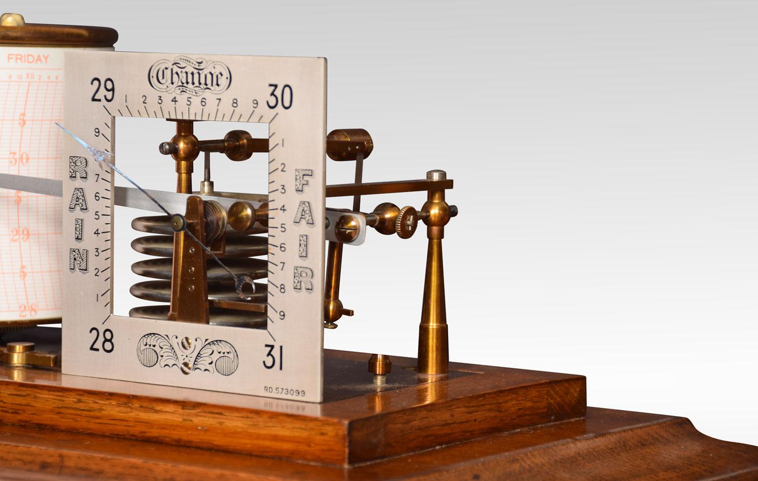 British Oak Cased Barograph and Barometer