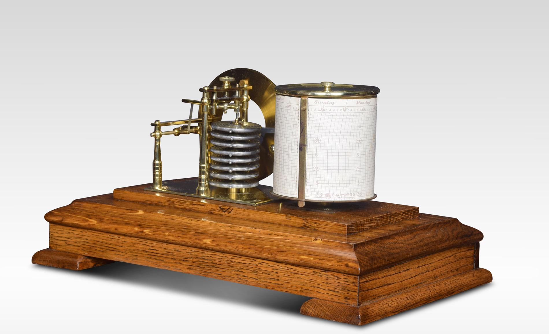 19th Century Oak Cased Barograph and Barometer