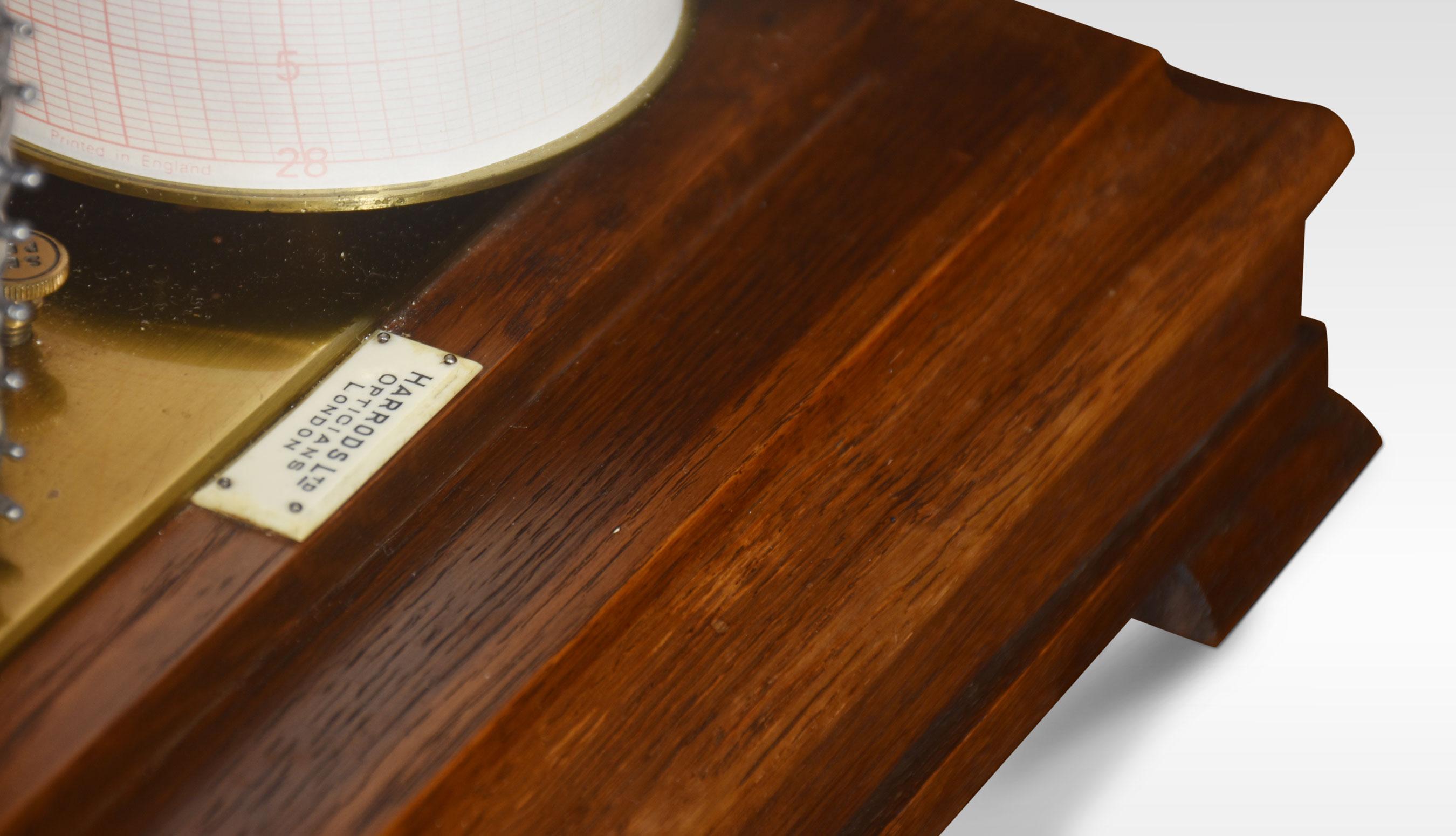 Oak cased barograph and barometer For Sale 1