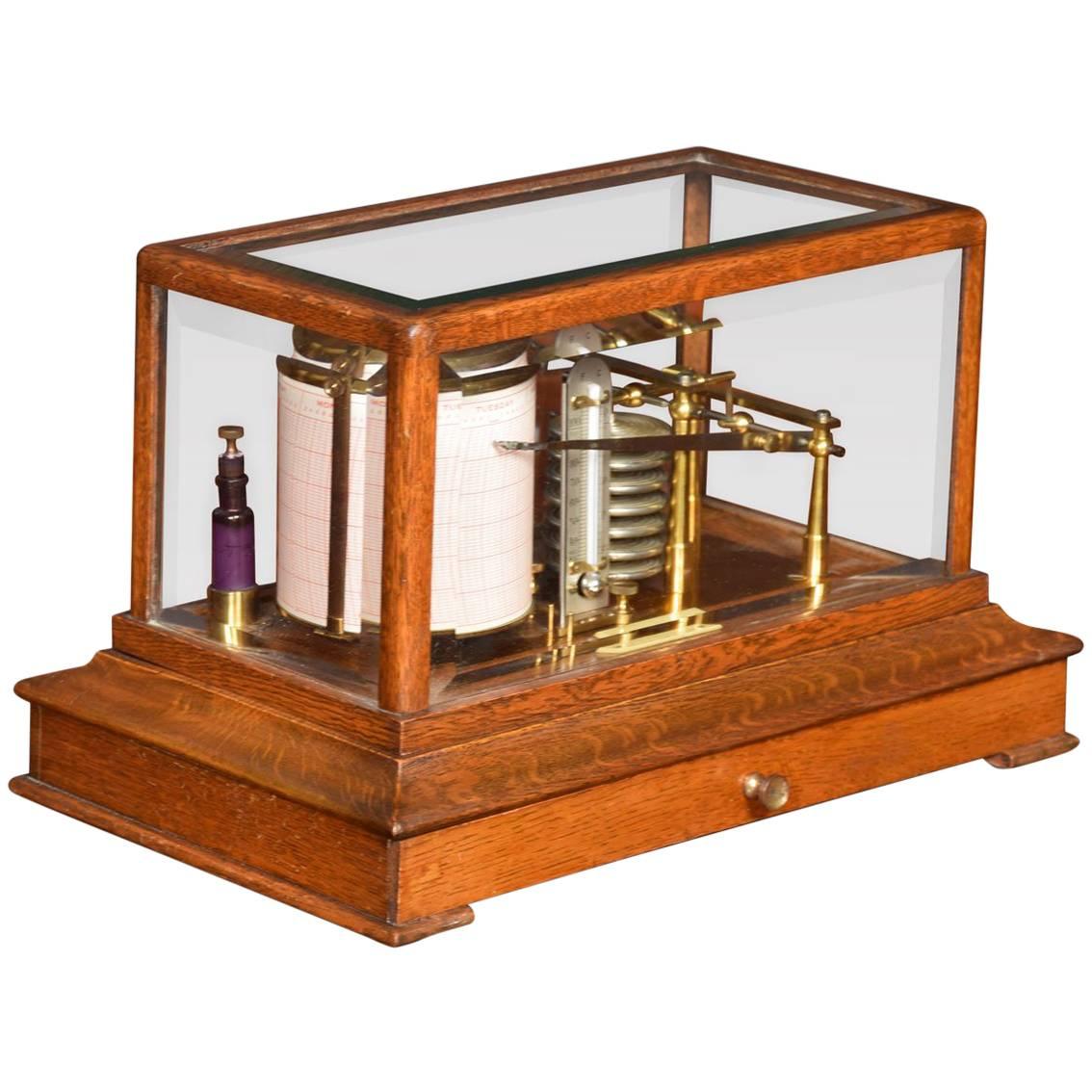 Oak Cased Barograph by A J Lizars