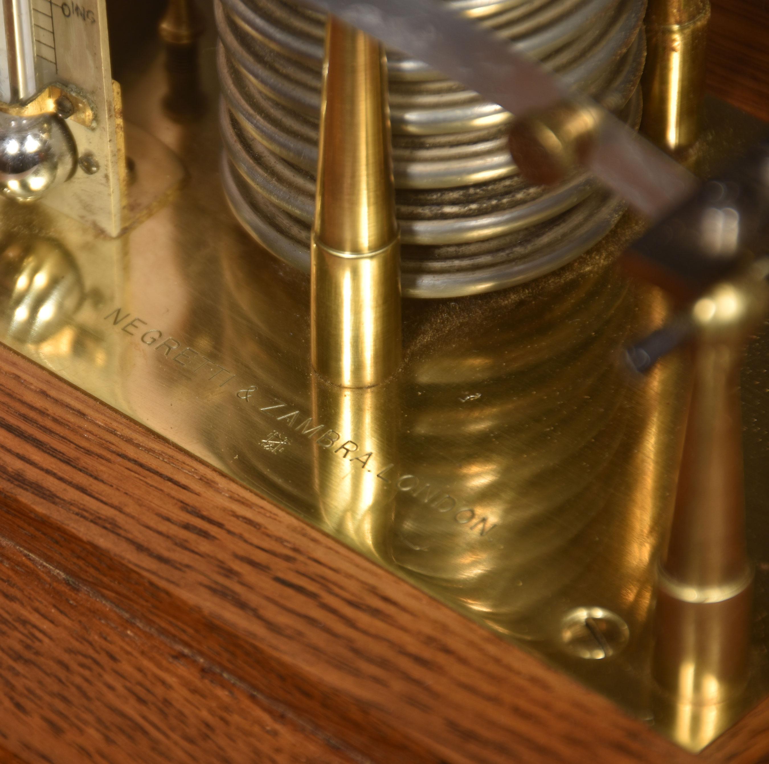 20th Century Oak Cased Barograph by Negretti & Zambra, London