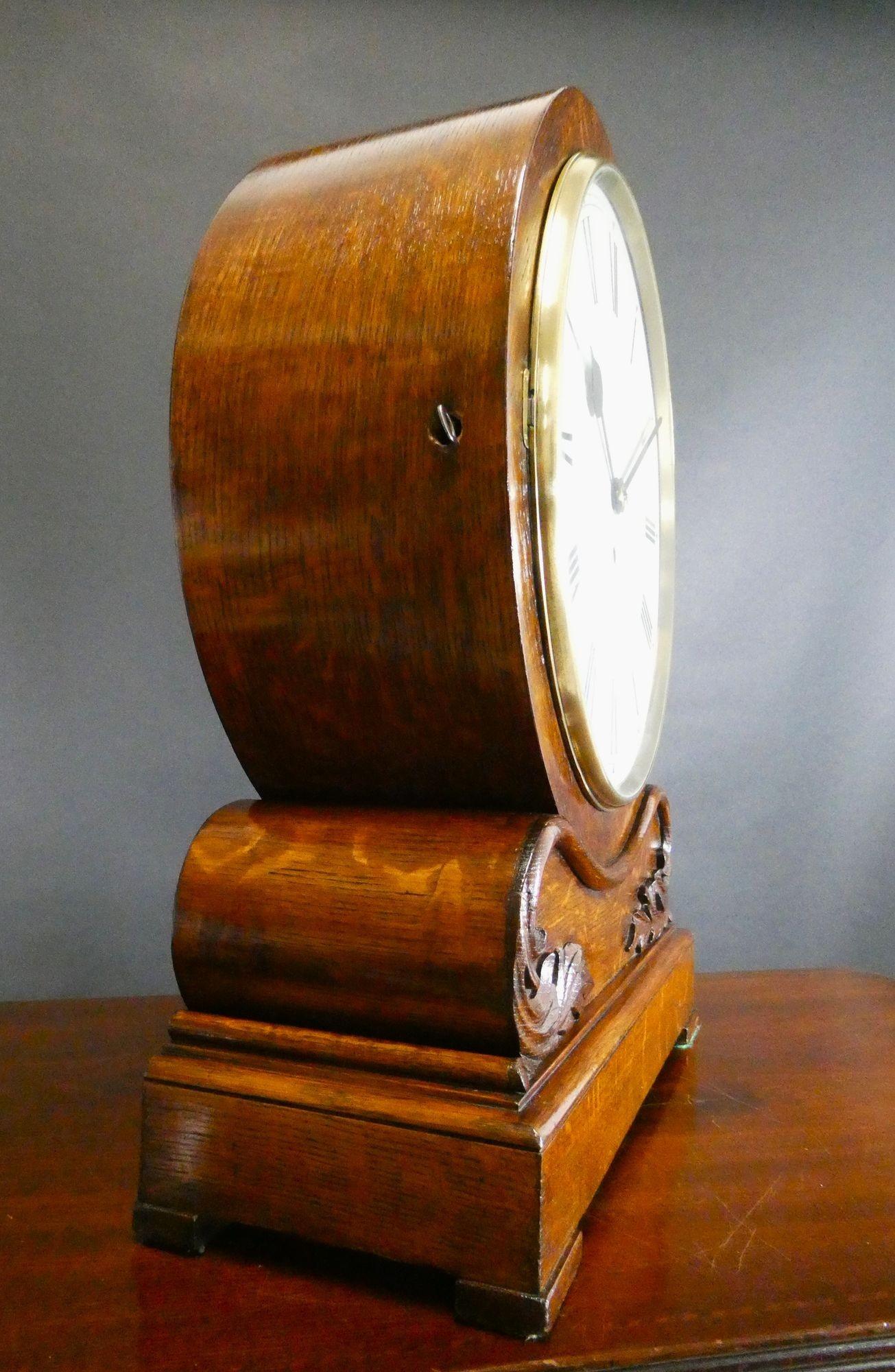 Oak Cased Drumhead Fusee Bracket Clock, Goodman Brothers, Kings Road, Chelsea In Good Condition For Sale In Norwich, GB
