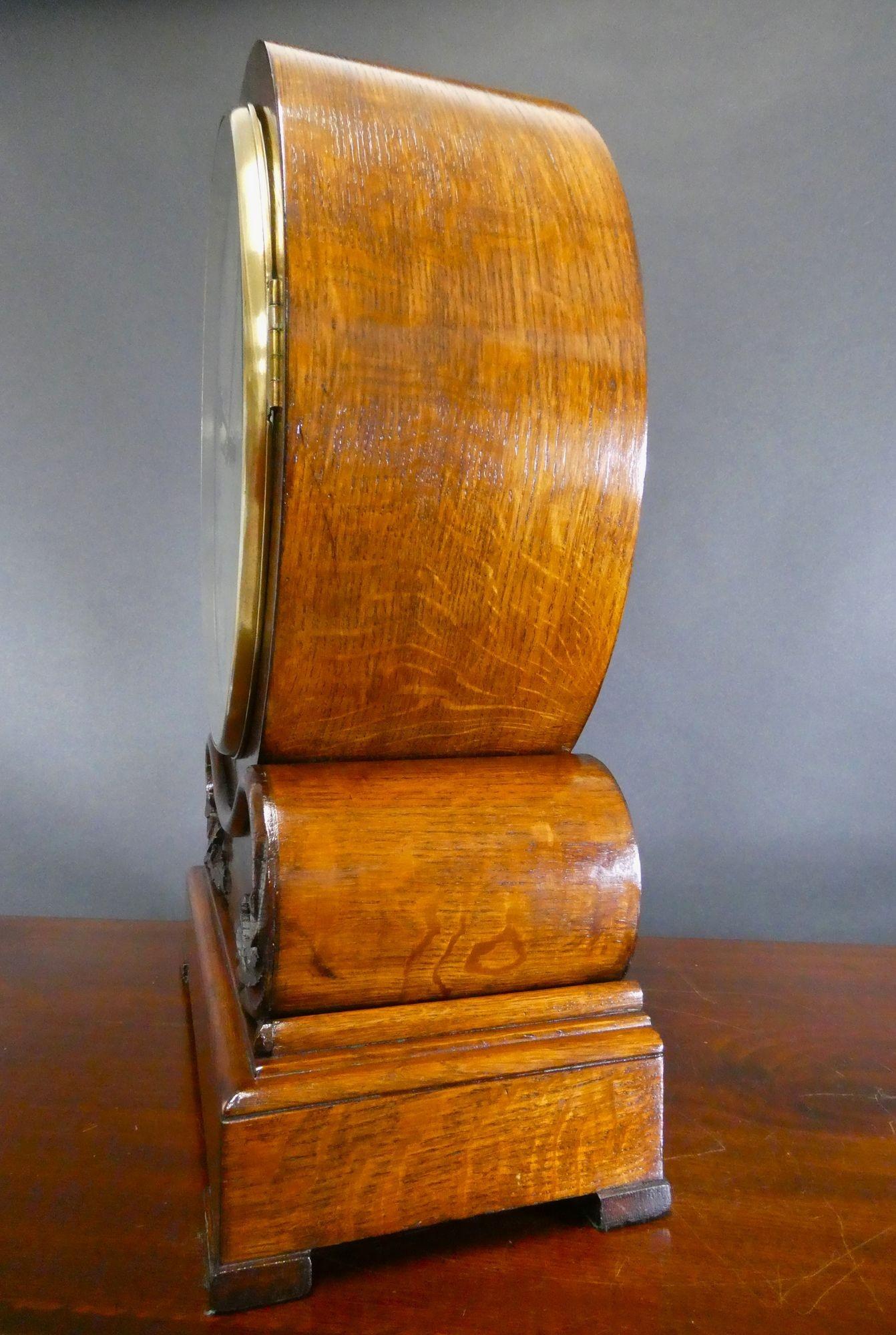 Early 20th Century Oak Cased Drumhead Fusee Bracket Clock, Goodman Brothers, Kings Road, Chelsea For Sale