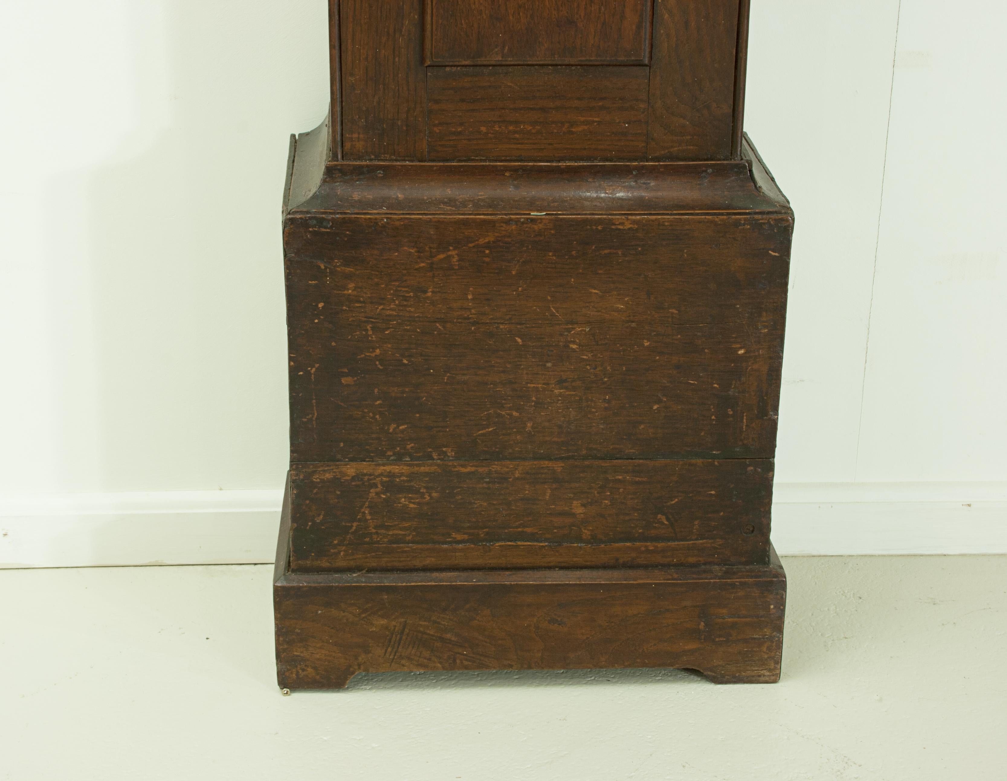 Oak Cased Grandfather Clock by Benjamin Lamprey, Burford For Sale 3