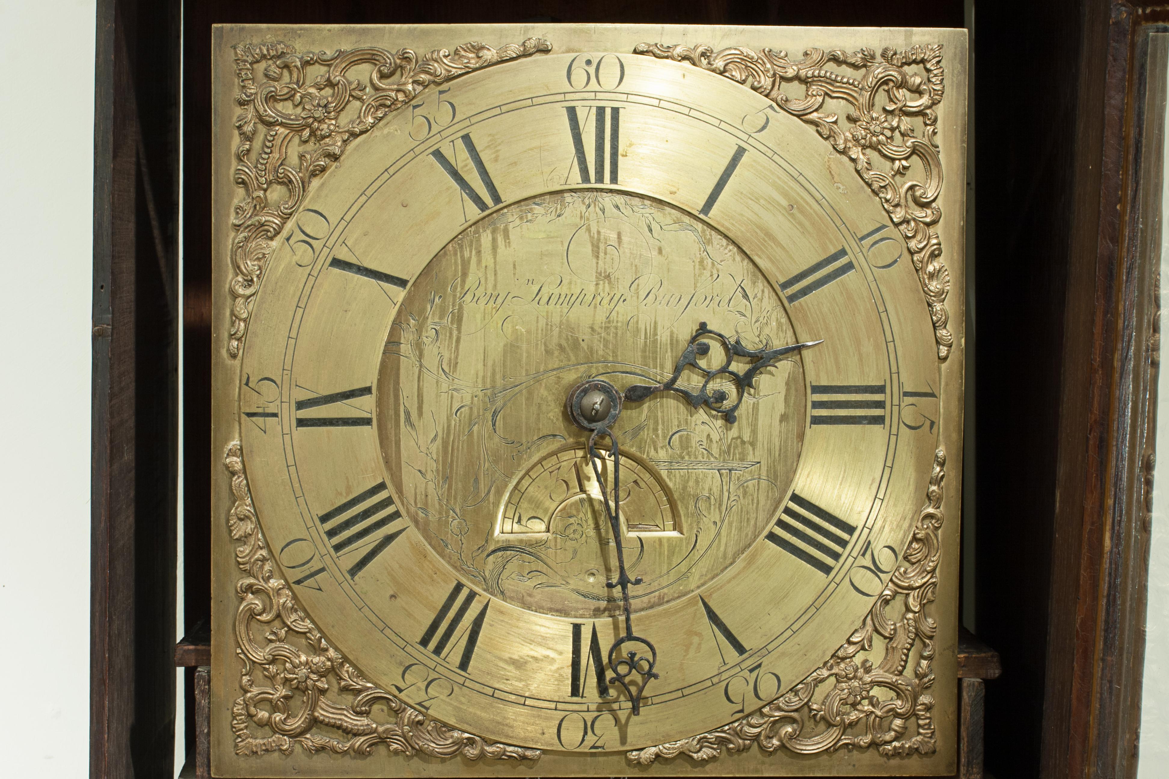 Horloge grand-père de Benjamin Lamprey, Burford État moyen - En vente à Oxfordshire, GB