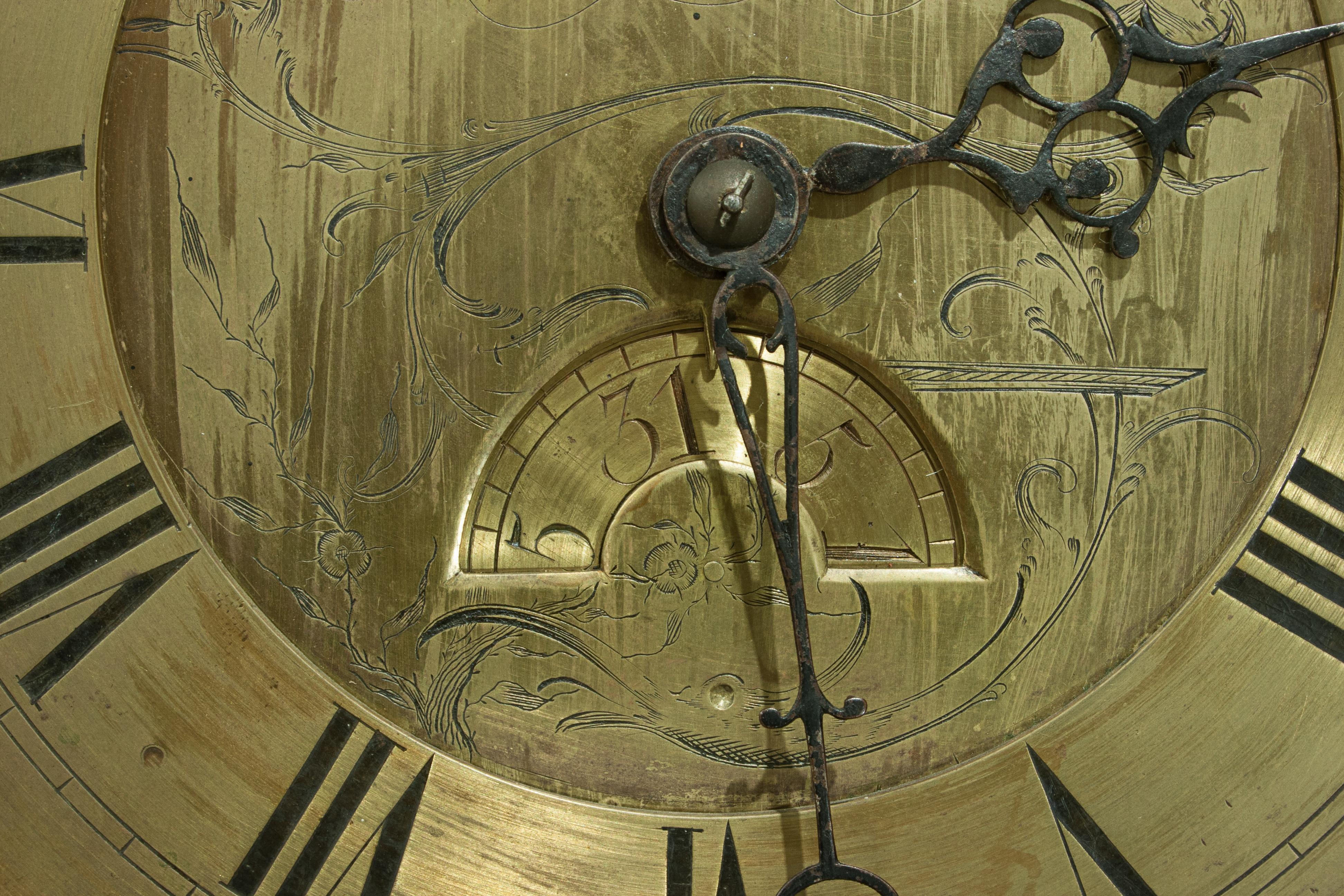 Oak Cased Grandfather Clock by Benjamin Lamprey, Burford For Sale 1