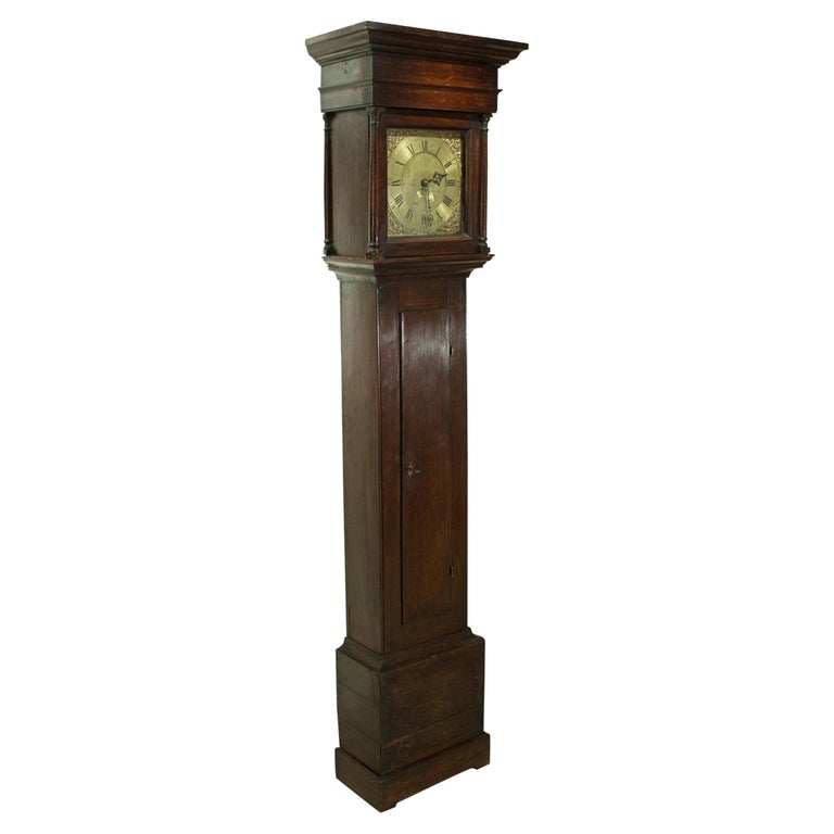 Oak Cased Grandfather Clock by Benjamin Lamprey, Burford For Sale at