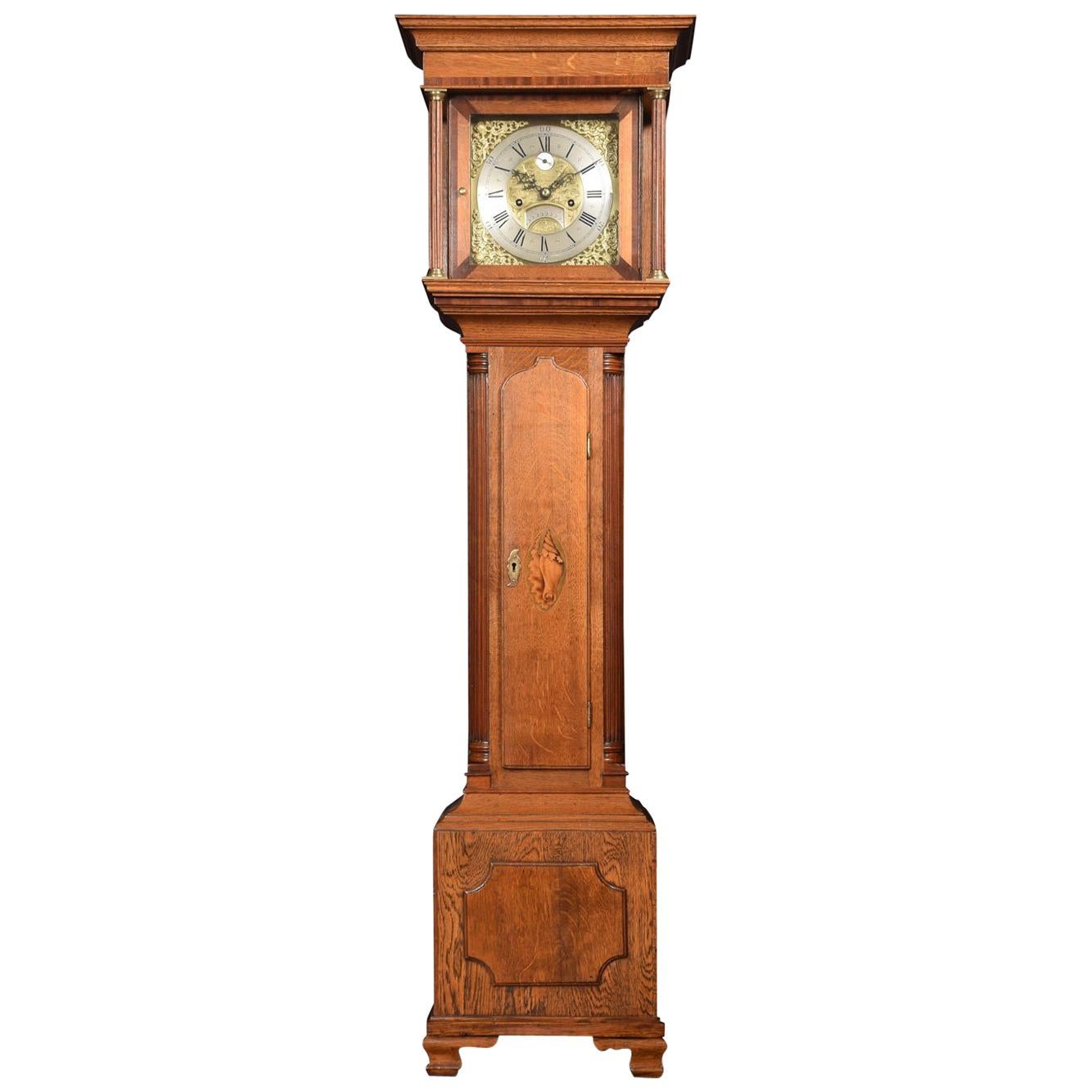 Oak Cased Grandmother Clock